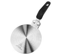 WinGluge Adaptateur Induction, Disque Relais Induction, Plaque de Diffusion de Chaleur, Diffuseur à Induction avec Poignée Isolante pour Cafetières et Ustensiles de Cuisine Argenté 13cm