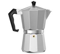 WinGluge Cafetière Italienne en Aluminium, Cafetière de 6 Tasses, Cafetière Expresso Iconique, Cafetière Moka, Valve de Sécurité, Joint en Silicone, pour Vitrocéramique, Gaz, Design élégant, Argenté