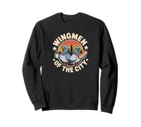 Wingmen Of The City Funny Pigeons, motif rétro de coucher de soleil Sweatshirt