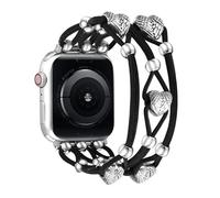 Wingoden Stretchy Band Compatible with Apple Watch Band Bracelet Women Men 42mm 44mm 45mm 49mm Heart Wing Beaded Boho Apple Watch Strap iWatch Band Series 9/8/7/6/5/4/3/2/1/SE/Ultra/Ultra 2, M Size