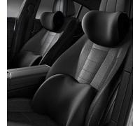 WINGOT Appui-tête et Coussin Lombaire Siège Voiture pour Nissan Juke Acenta 2011-2017, Aide à Corriger Posture Assise, soulager Les douleurs au Cou, au Dos,Black- Headrest and Lumbar Cushion
