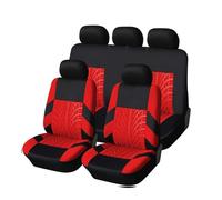 WINGOT Auto Ensembles Housses Siège pour VW Tiguan ALLSPACE BW, Motif des pneus, Respirant Imperméable Protections Accessoires,Red- 5 Seats