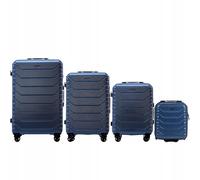 Wings Crake Lot de 4 valises en cabine 100 % polypropylène indestructible Bleu, bleu, 4 SET, Valise