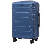 Wings Crake Valise moyenne 61 cm - Bagage de voyage pour avion - 4 roulettes pivotantes - 100 % polypropylène indestructible - Bleu, bleu, m, Valise