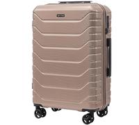 Wings Crake Valise moyenne 61 cm - Bagage de voyage pour avion - 4 roulettes pivotantes - 100 % polypropylène indestructible - Doré, or, m, Valise