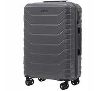 Wings Crake Valise moyenne 61 cm - Bagage de voyage pour avion - 4 roulettes pivotantes - 100 % polypropylène indestructible - Gris, gris, m, Valise