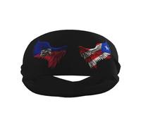 Wings Haïti et Porto Rico Drapeau Bandeaux de sport pour homme et femme, bandeau d'entraînement évacuant l'humidité, bandeau anti-transpiration pour la course, le cyclisme, le football, le yoga