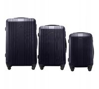 WINGS Lot de 3 Bagues KESTREL ABS+ Serrure à Combinaison 4 Roues 360° Léger Voyage Complet S M L, Bleu, 3 SET, Mallette