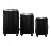 WINGS Lot de 3 Bagues KESTREL ABS+ Serrure à Combinaison 4 Roues 360° Léger Voyage Complet S M L, noir, 3 SET, Mallette