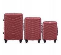 WINGS Lot de 3 Rouleaux Grand Moyen Petit PHOENIX Bourgogne Polypropylene Léger et durable, TSA 4 Roues 360° Poignée télescopique