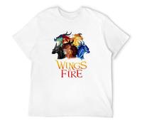 Wings of Fire T-Shirt Graphic Printed Top Tee for Men White S