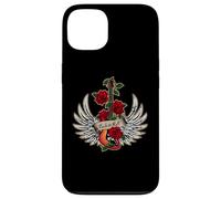 Wings Roses pour Guitare Basse Effet Vieilli Rock and Roll Coque pour iPhone 13