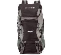 WINGS Sac à dos de randonnée léger 30L avec ventilation dorsale, ceinture de hanche, sifflet de sauvetage, housse de pluie, montagne en plein air, noir, L, Décontracté