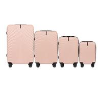 Wings Valise à coque rigide légère à roulettes avec serrure et roulettes, beige, SET 4, Valise