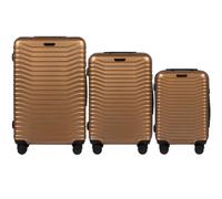Wings Valise à coque rigide légère à roulettes avec serrure et roulettes, doré, SET 3, Valise