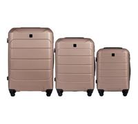 Wings Valise à coque rigide légère à roulettes avec serrure et roulettes, doré, SET 3, Valise