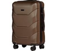 Wings Valise à coque rigide légère à roulettes avec serrure et roulettes, marron, 65,5x43x25, Valise
