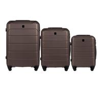 Wings Valise à coque rigide légère à roulettes avec serrure et roulettes, marron, SET 3, Valise