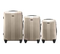 Wings Valise rigide à roulettes | Valise de voyage légère | Valise à roulettes rigide avec serrure et roulettes, doré, SET 3, Valise