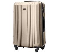 Wings Valise rigide - Grande valise de voyage et trolleys - Ultra légère - Valise à roulettes avec roulettes - Valise rigide avec serrure - Petit pour avion, doré, 74,5x47x27, Valise