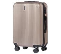 Wings Valise rigide - Grande valise de voyage et trolleys - Ultra légère - Valise à roulettes avec roulettes - Valise rigide avec serrure - Petit pour avion, doré, 66x43x26, Valise