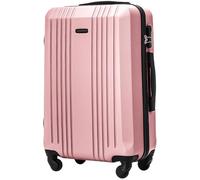 Wings Valise rigide - Grande valise de voyage et trolleys - Ultra légère - Valise à roulettes avec roulettes - Valise rigide avec serrure - Petit pour avion, Rose, 65,5x41,5x24, Valise