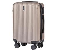 Wings Valise rigide - Grande valise de voyage et trolleys - Ultra légère - Valise à roulettes avec roulettes - Valise rigide avec serrure - Petit pour avion, doré, 57x37x22, Valise