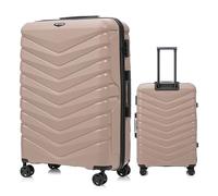 Wings Valise rigide | Valise de voyage et trolleys | Valise à roulettes ultra légère avec roulettes | Valise trolley bagage à main | Valise rigide avec serrure | pour avion, marron, 75x50x30 cm,