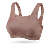 Wingslove Soutien-Gorge Femme Sport Forte Intensité sans Armature Non Rembourré (Amber, 115G)
