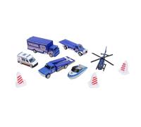 WINH Ensemble de Jouets de Voiture de Pompage, Toys Firetruck pour Enfants à Vie de 6pcs pour la Maison (Blue)