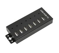WINH HUB USB2.0 de qualité Industrielle, 100-240V 7 Ports USB2.0 HUB MTT Technologie Puce de qualité Industrielle de sécurité Multiple pour Ordinateur (Prise UE)