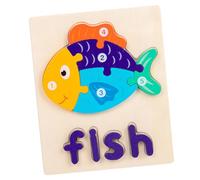 WINH Toddlers Puzzles en Bois, Facile à Saisir Un Petit Jouet de Puzzle éducatif Mignon pour Plus de 36 Mois pour la Maison pour la Maison (Poisson)
