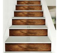 Winhappyhome 6 Pcs/Set Plinthe Plinthe Ligne Stickers Muraux Escalier éTapes Autocollant DéCoratif (Classic Wild Wood Pattern)
