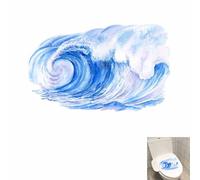 Winhappyhome Autocollant pour fenêtre de WC Motif vagues peintes Décoration de chambre à coucher Salon