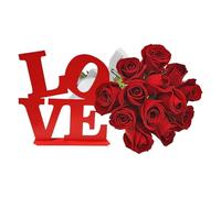 Winhappyhome Autocollants muraux pour la Saint-Valentin, décoration de chambre, boutique, restaurant (rose rouge)