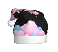 WINHGA Chapeaux de Noël en peluche pour homme et femme - Motif nuages de barbe à papa rose