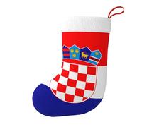 Winhga Chaussettes de Noël imprimées des deux côtés avec drapeau de la République de Croatie pour décoration d'intérieur de grande capacité