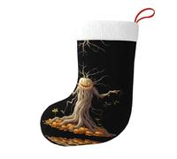Winhga Chaussettes de Noël imprimées double face avec racines de citrouille et monstres pour décoration d'intérieur de grande capacité