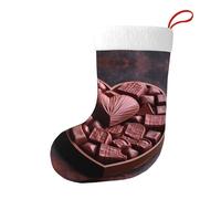Winhga Chaussettes de Noël imprimées double face Love Chocolate Prints pour décoration d'intérieur de fête de vacances de grande capacité