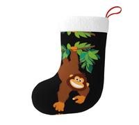 Winhga Chaussettes de Noël imprimées double face orang-outan escaladant un arbre pour décoration d'intérieur de grande capacité