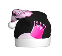 WINHGA Crâne rose portant des lunettes de soleil d'amour imprimés chapeaux de Noël en peluche pour hommes et femmes chapeaux de Noël adultes Nouvel An fêtes casquettes