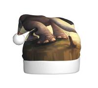 WINHGA Elephant and Piggie Prints Chapeaux de Noël en peluche pour homme et femme