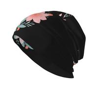 WINHGA Little Fox Bonnet tricoté pour adulte avec yeux plissés Convient pour les hommes et les femmes, casquette sans bord, chaud, toutes saisons, noir