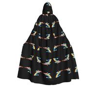 WINHGA Longue cape à capuche pour adulte Motif avion volant vers l'arc-en-ciel Convient pour homme et femme