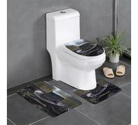 WINHGA Lot de 3 tapis antidérapants pour salle de bain - Motif chapeau de pirate dans la nature - 61 x 40,6 cm - Tapis rectangulaire en forme de U et ovale pour toilettes, coiffeuse et baignoire