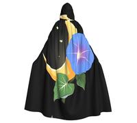WINHGA Morning Gloire on the Moon Prints Veste à capuche pour adulte Halloween Longue cape de fête Convient pour homme et femme