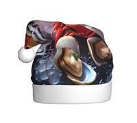 WINHGA Seafood Close Up Prints Chapeaux de Noël en peluche pour homme et femme