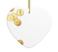 WINHGA Spilled Gold Coins Prints Christmas Ceramic Love Pendentif Décoration Intérieur Festival Cadeau