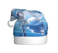 WINHGA Swan In Lake Prints Chapeaux de Noël en peluche pour homme et femme