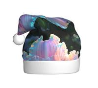 WINHGA White Lily Prints Chapeaux de Noël en peluche pour homme et femme